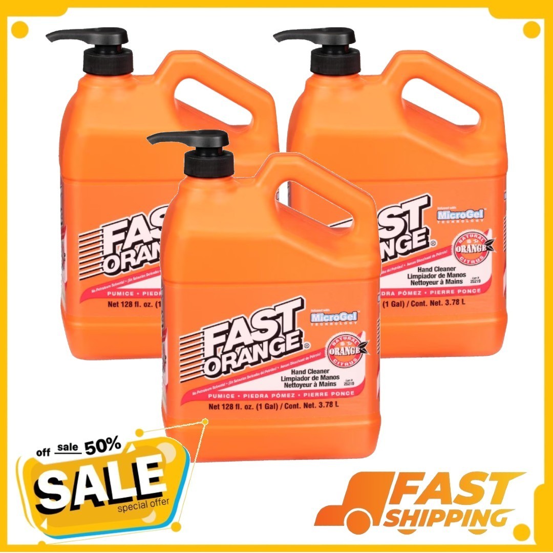 ( 3 Pack ) Permatex Fast Orange Pumice Hand Cleaner, 1 Gal, Free Shipping