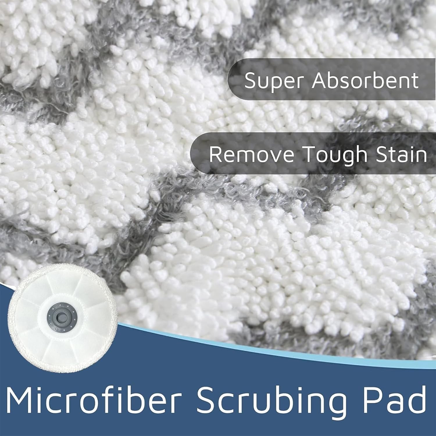 Rotating mop replacement pads, 12-pack.