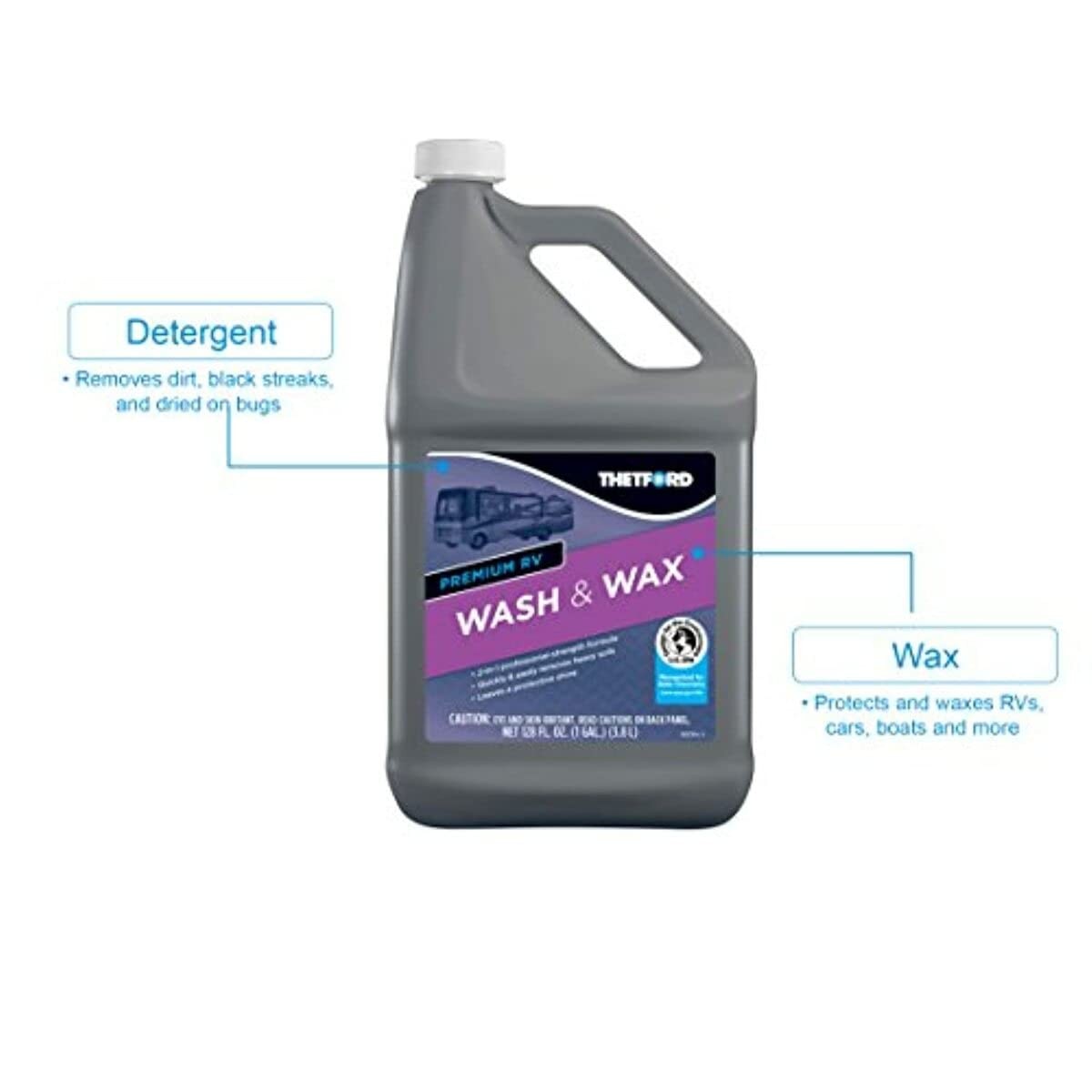 Premium RV Wash and Wax 128oz 2 in 1 Cleans Protects Cars Boats RVs ATVs