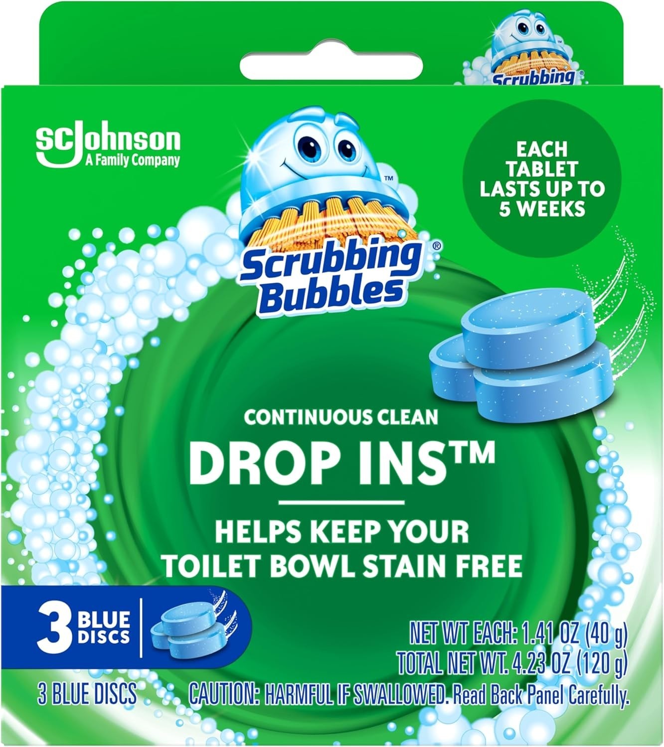 Scrubbing Bubbles Toilet Cleaner Drop Ins Tablets, 2 Scent,3-5 Count Pack of 1.
