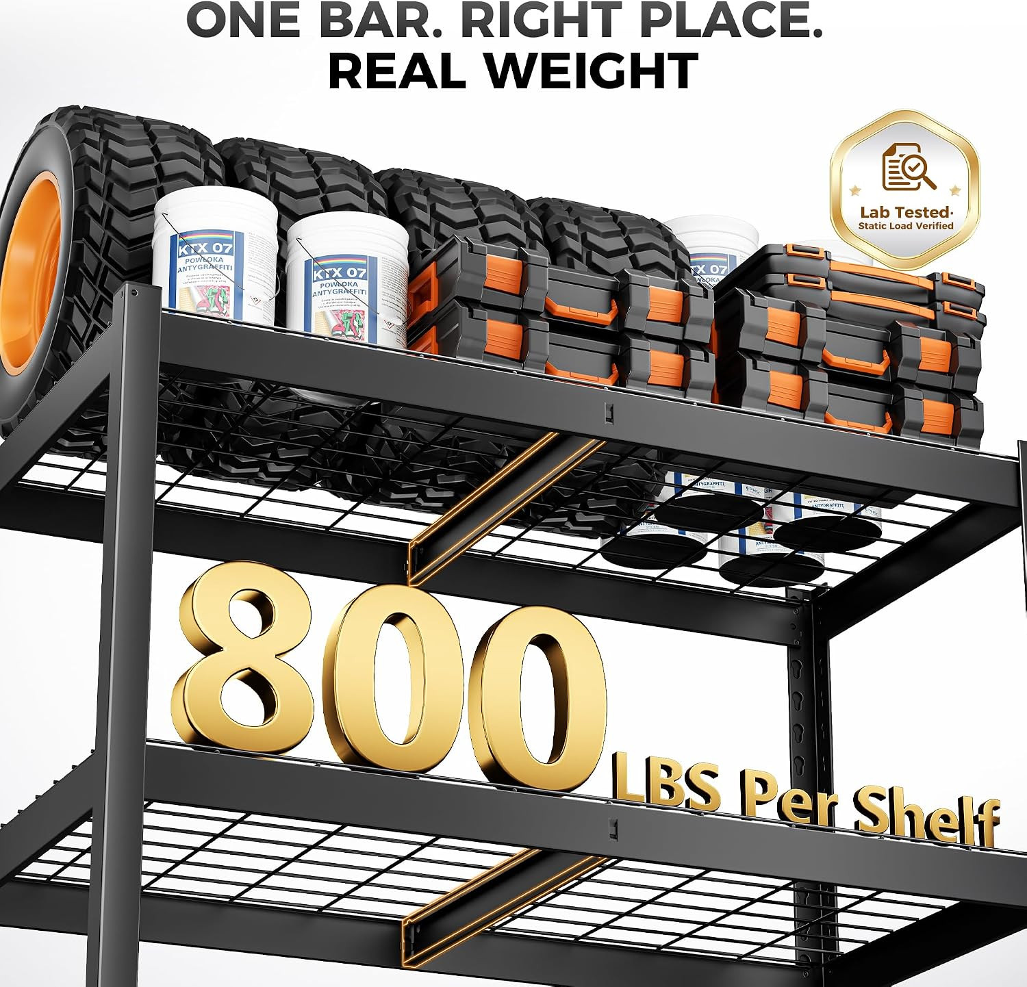 3200LBS Storage Shelves, 4 Tier Wire Shelf 40″W X 20″D X 60″H,2 Pack | Metal Gar