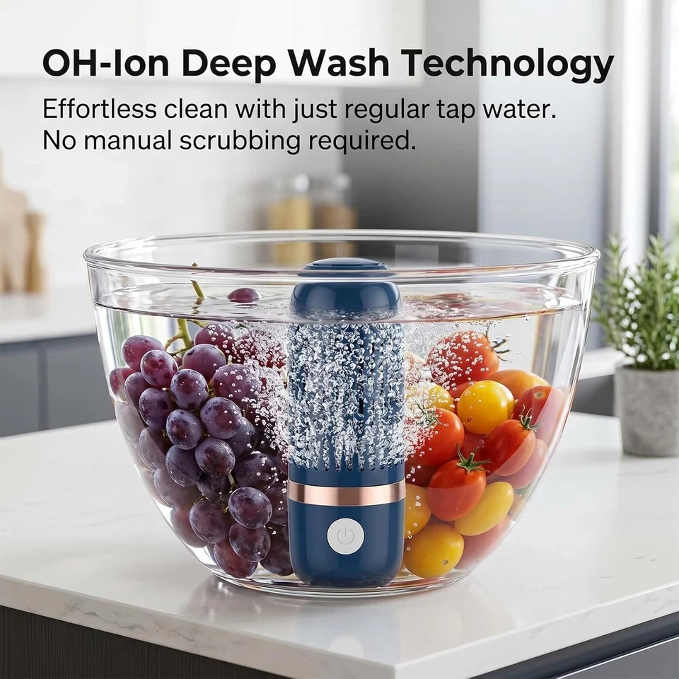 Pure Pod Vegetable Cleaner – Wireless Rechargeable Fruit and Produce Washing Mac