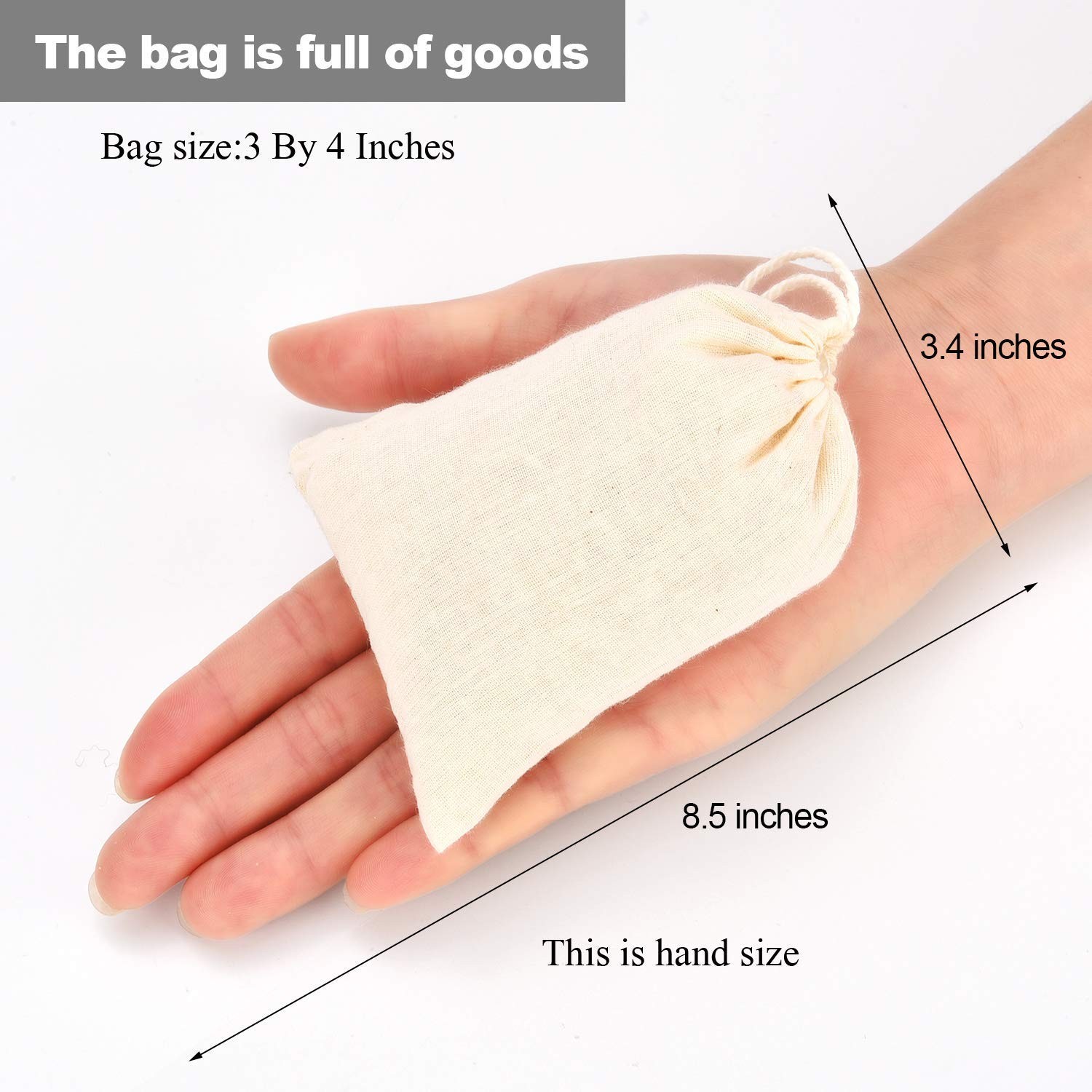 Tatuo 3 x 4 Inches Muslin Cotton 3 x 4 (Pack of 50), natural color