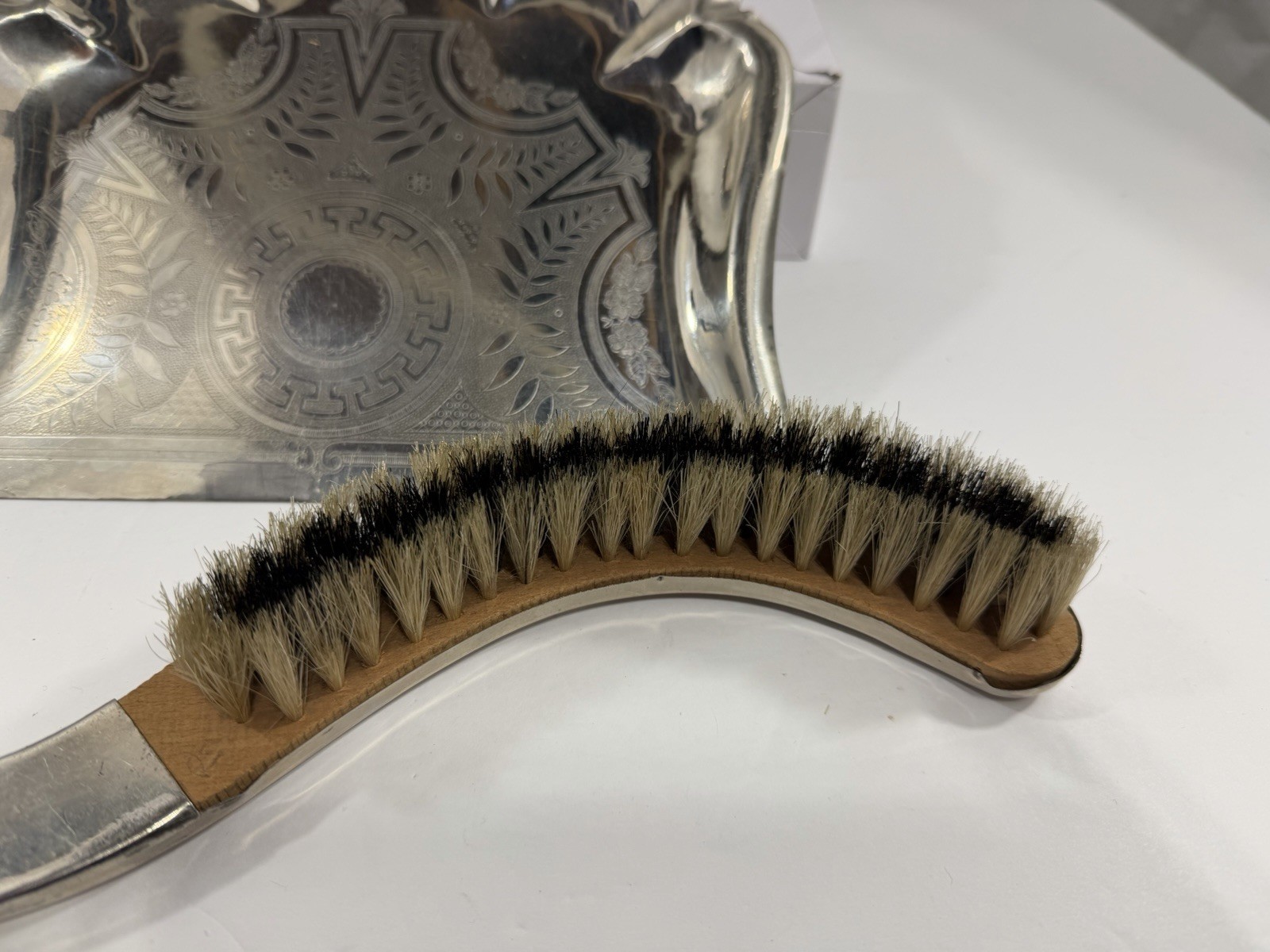 Vintage Art nouveau style Table cleaning set Sweeping Brush & Dustpan