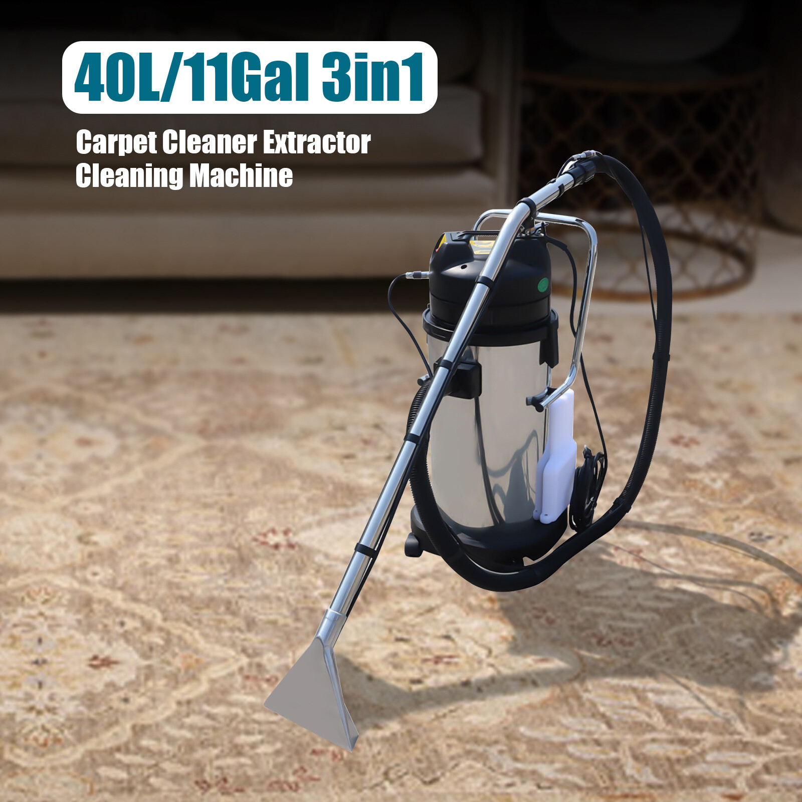 40L/60L Commercial Cleaning Machine 3in1 Carpet Cleaner Vacuum Extractor Machine