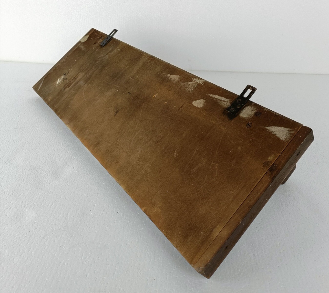 Vintage Wall Coat Rack Shelf Mid Century Modern Railroad Industrial Wood Pop art