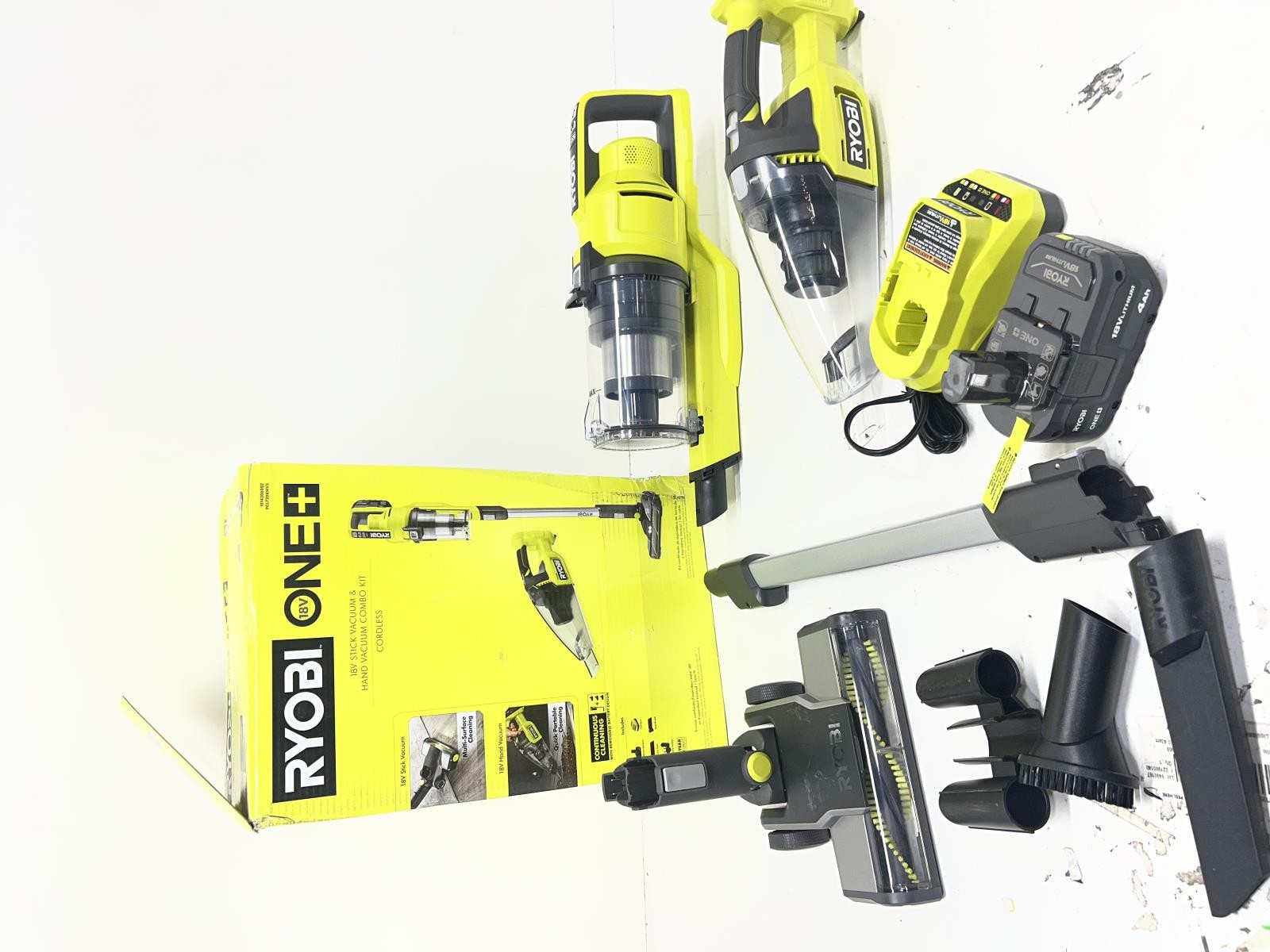 Ryobi ONE+ 18V Cordless Stick Vacuum Multi Surface Hand Vacuum Combo Kit