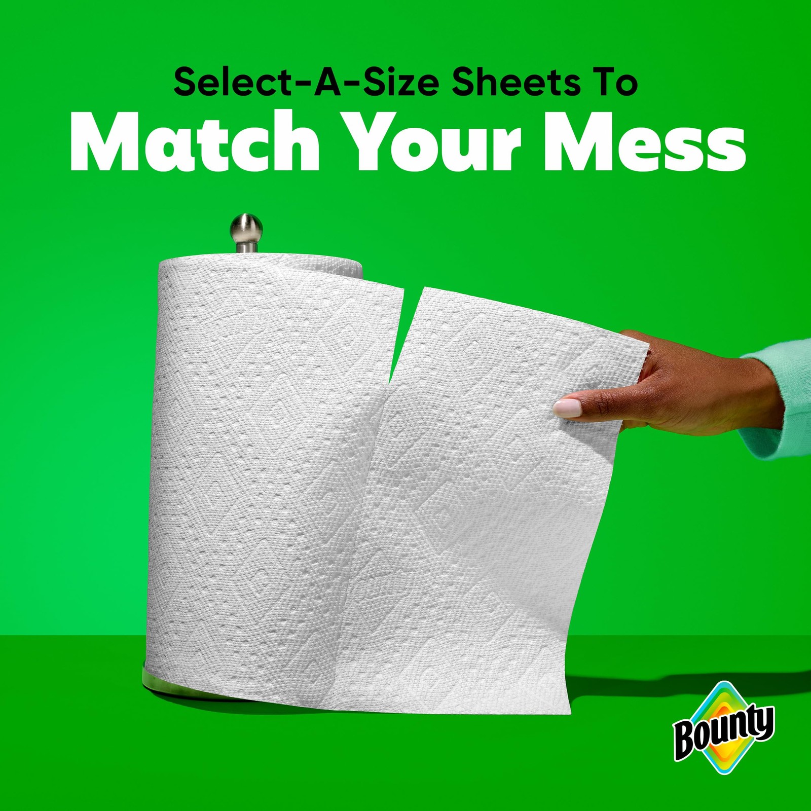 Bounty Select-A-Size Paper Towels, White, 2 2 Rolls (123 Sheets), White
