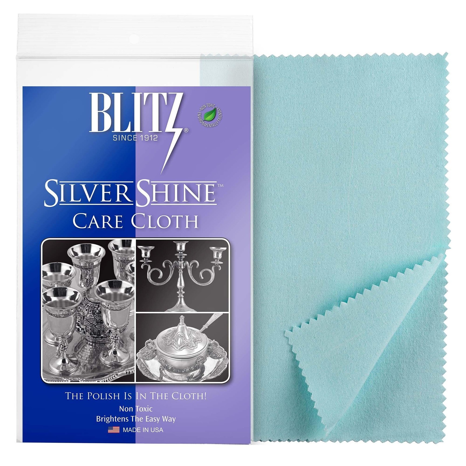 Blitz Silver Care Polishing Cloth 1 Count (Pack of 1), Blue