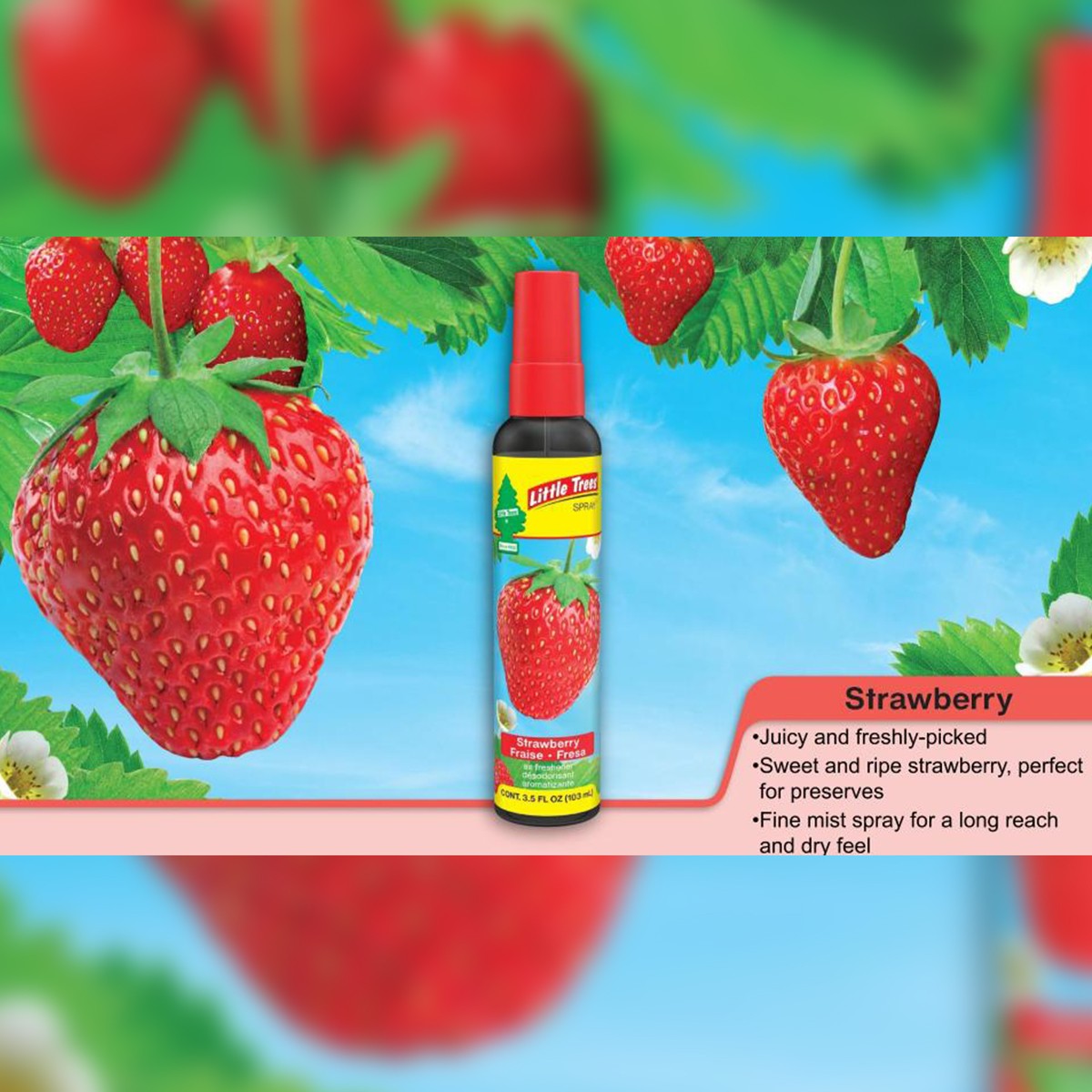 Little Trees Spray Strawberry Car Air Freshener 3.5 oz – CHOOSE QTY