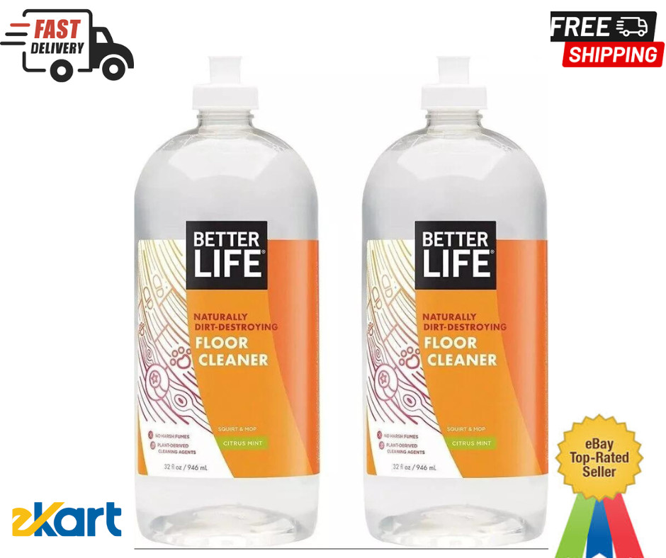 Better Life Natural Floor Cleaner, Citrus Mint, 32 Fl Oz (Pack of 2)