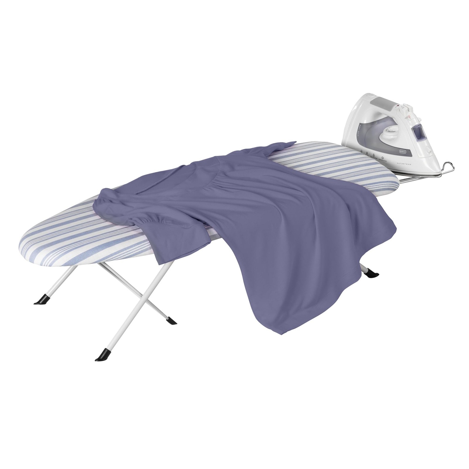 Tabletop Ironing Board Foldable with Iron Rest, Compact Steel Frame, Blue