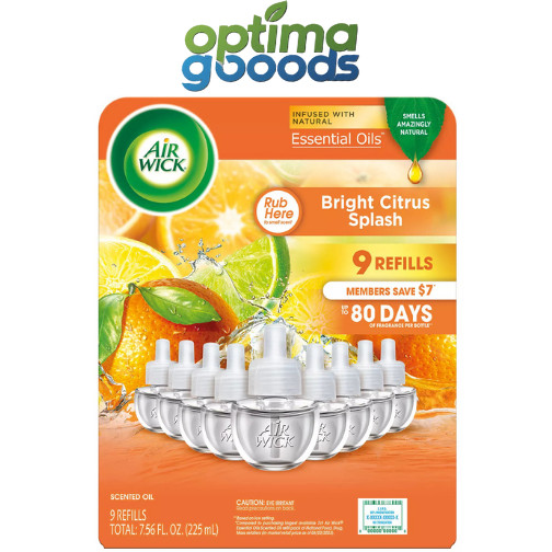 Air Wick Scented Oil Refills Bright Citrus 9 Pack Home Air Freshener