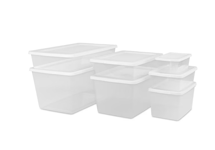 Sterilite 41 Quart Storage Box, Clear Plastic Storage Bin with Snap-on Lid