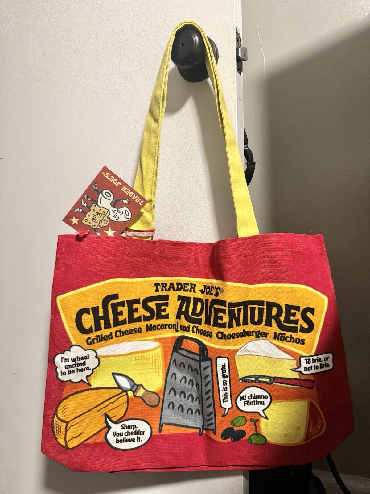 Trader Joe’s Cheese lovers- Foldable Canvas Reusable Shopping Bag Pop Art
