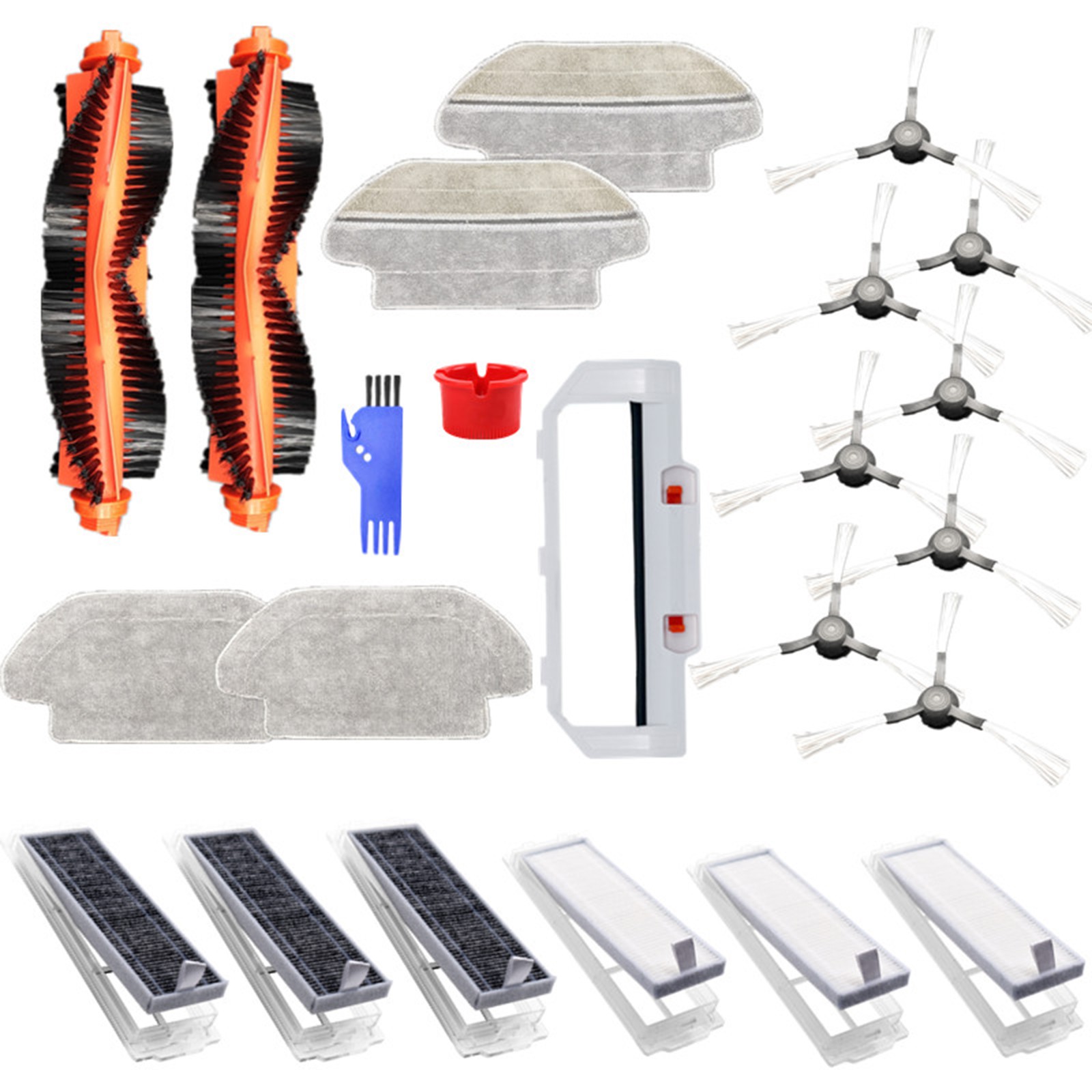 23pcs/Set Vacuum Roller Brush Rag Filters Cleaning Spare For Viomi V2 V-RVCLM21B
