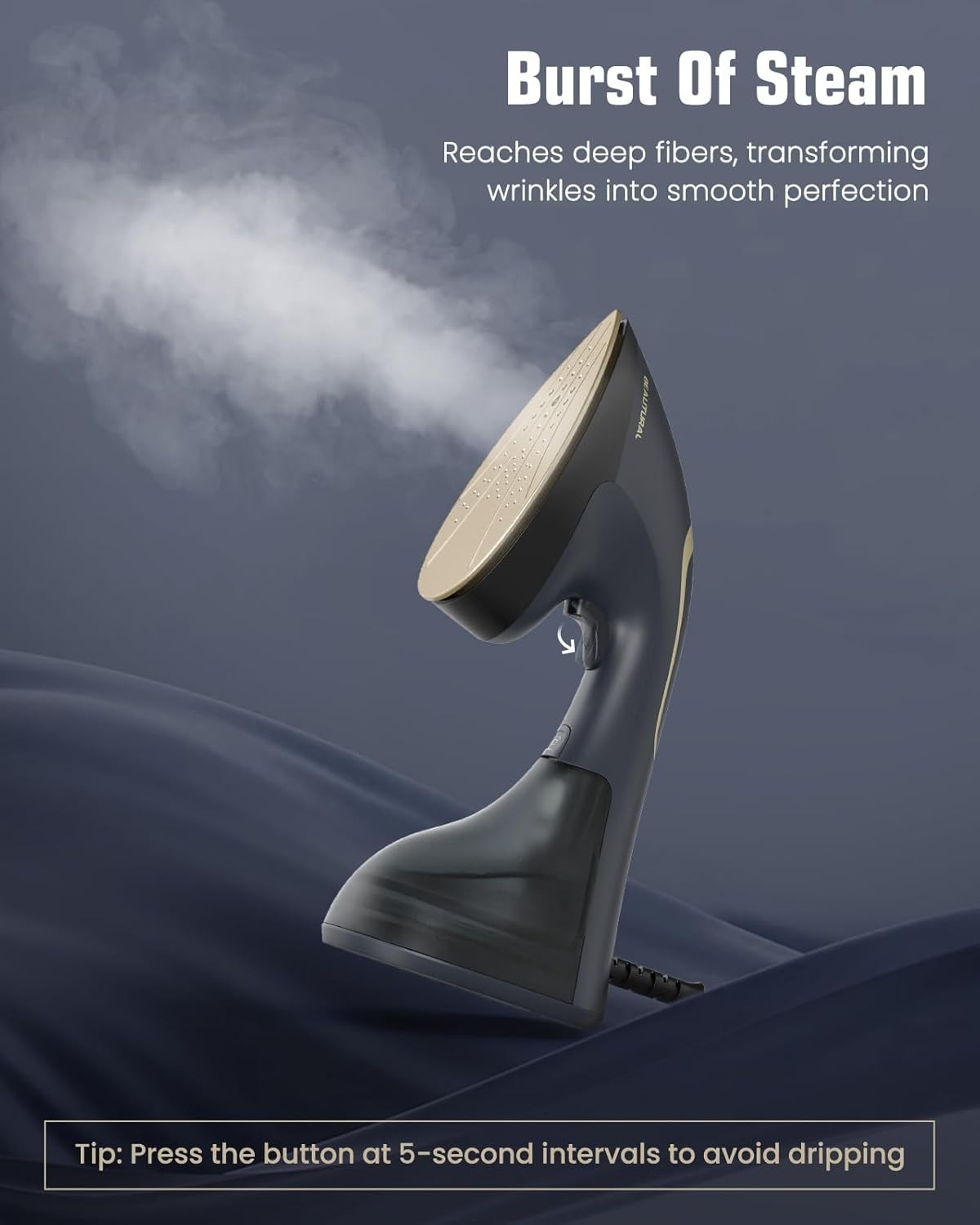 Versatile Handheld Steamer and Iron – 200ml Capacity & 8ft Cord for Convenience