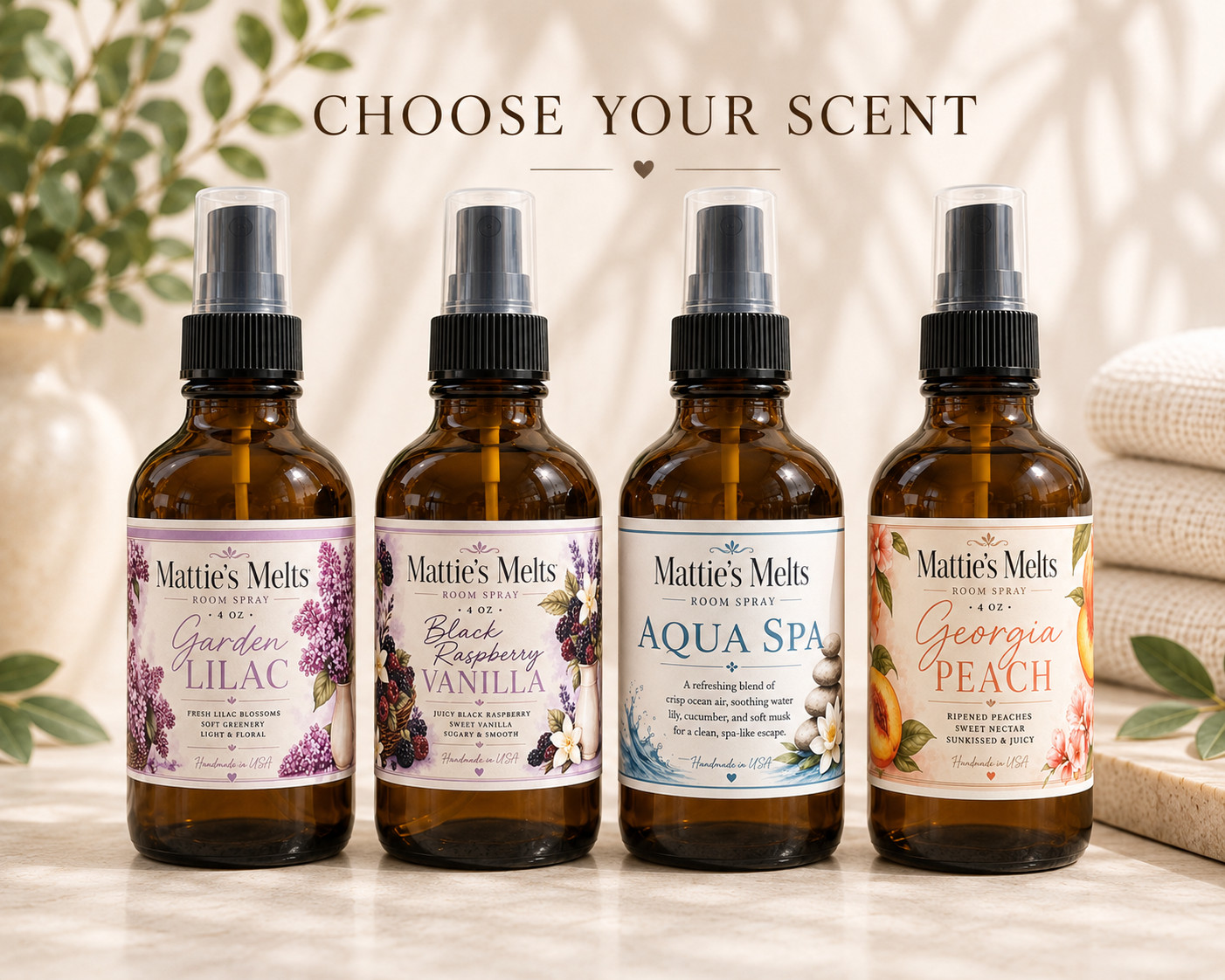 Room Spray 4 oz | Long Lasting Home Fragrance Mist | Air Freshener | Mattie’s