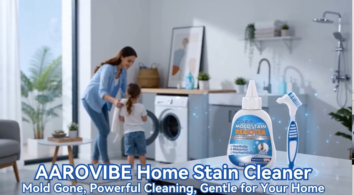 Mold Stain Remover Gel for Washer Seal & Bathroom Grout – No Scrub Deep Cleaner