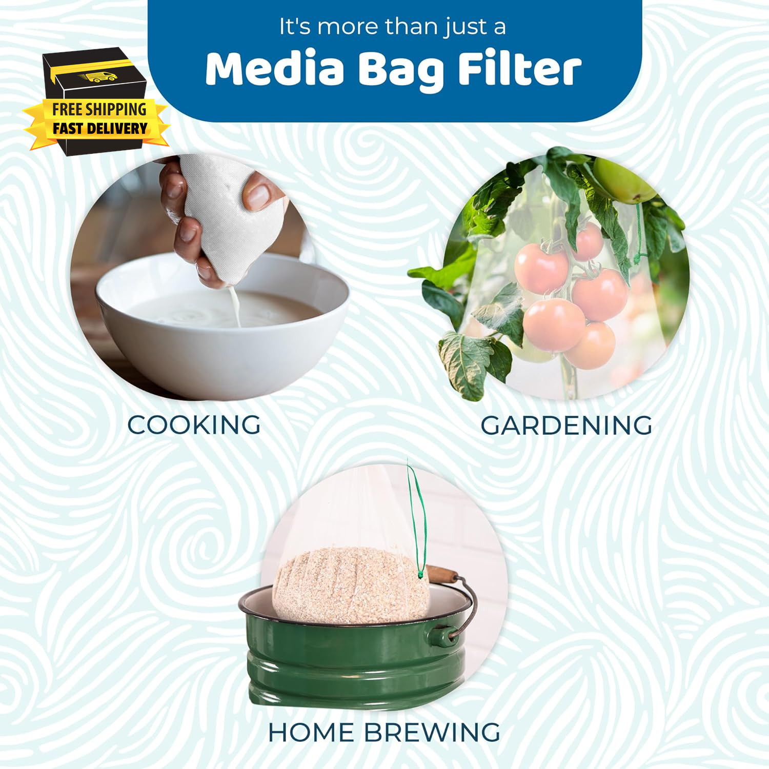 Media Filter Bags, White Mesh Nylon Pouch for Holding Aquarium Active Carbon, Bi