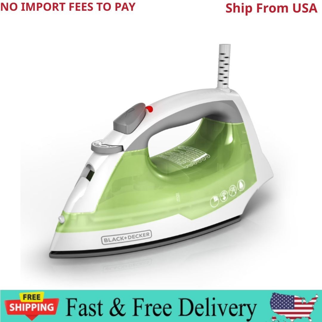 BLACK+DECKER Easy Steam Iron for Clothes, Smart Steam, 1200W, TrueGlide Nonstick