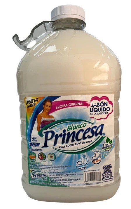 PRINCESA JABON BLANCO LIQUIDÓ LAUNDRY DETERGENT BOTE DE 3.5L