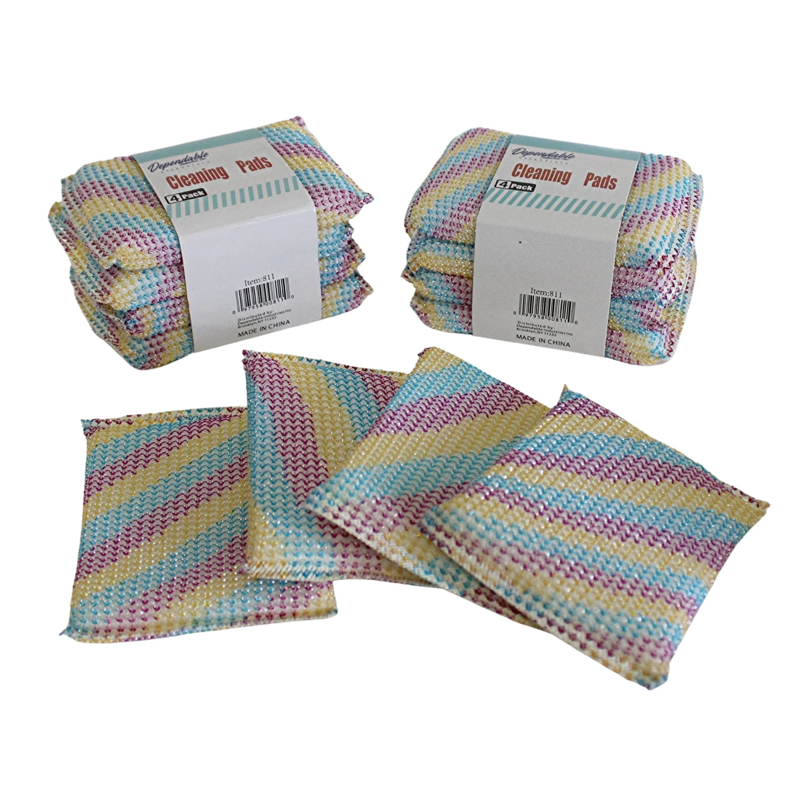 12-Pack Rainbow Non-Scratch Scouring Pads – Kitchen & Bathroom Cleaning Sponges