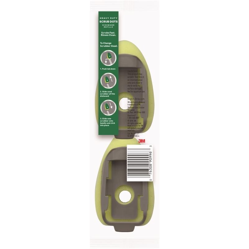 Scotch-Brite Heavy Duty Sponge Refill For Dishwand 1.65 in. L 2 pk Antibacterial
