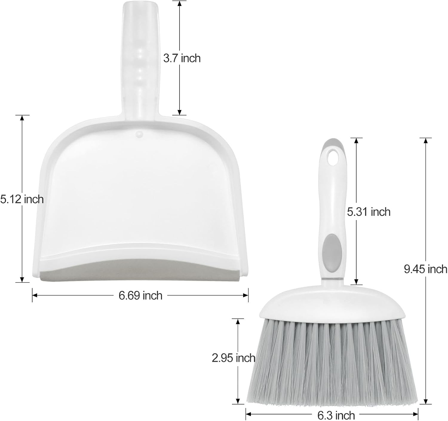 Mini Dust Pan & Brush Set White Gray Desktop Keyboard Drawer Cleaning Tool Home