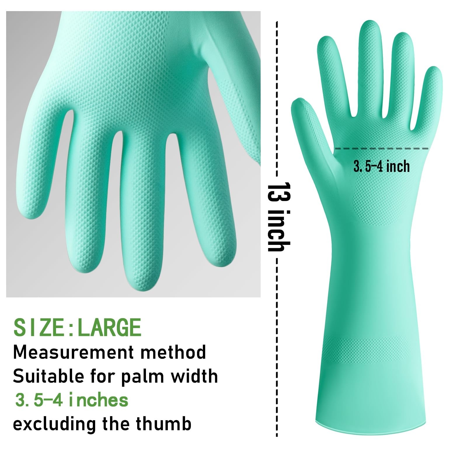 Wsaeig Rubber Cleaning Dishwashing Large, Large(pink+orange+mint Green)