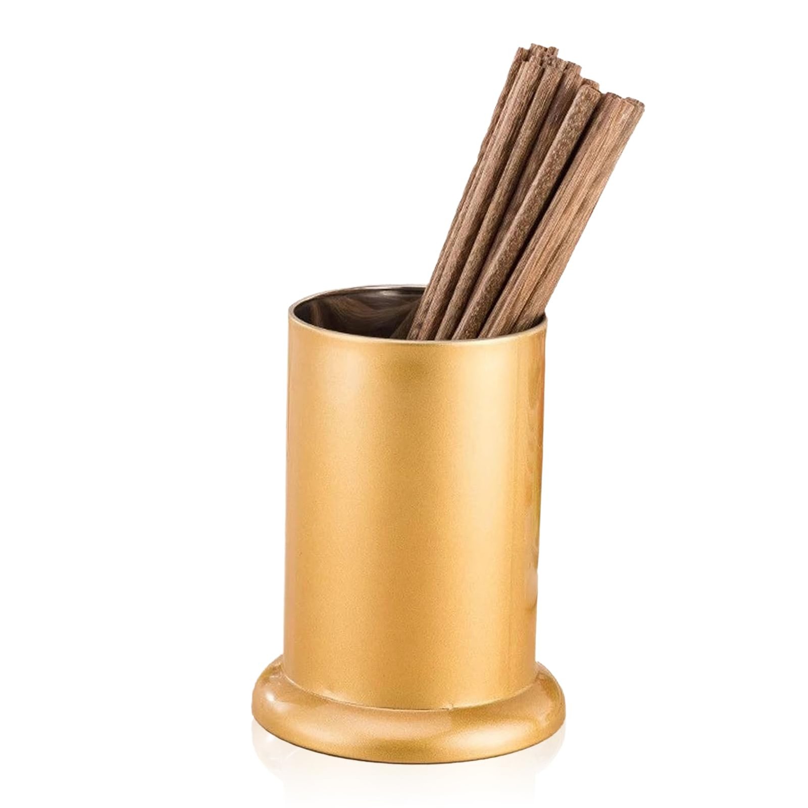 Utensil Holder, Stainless Steel Flatware Storage Basket Gold Silverware