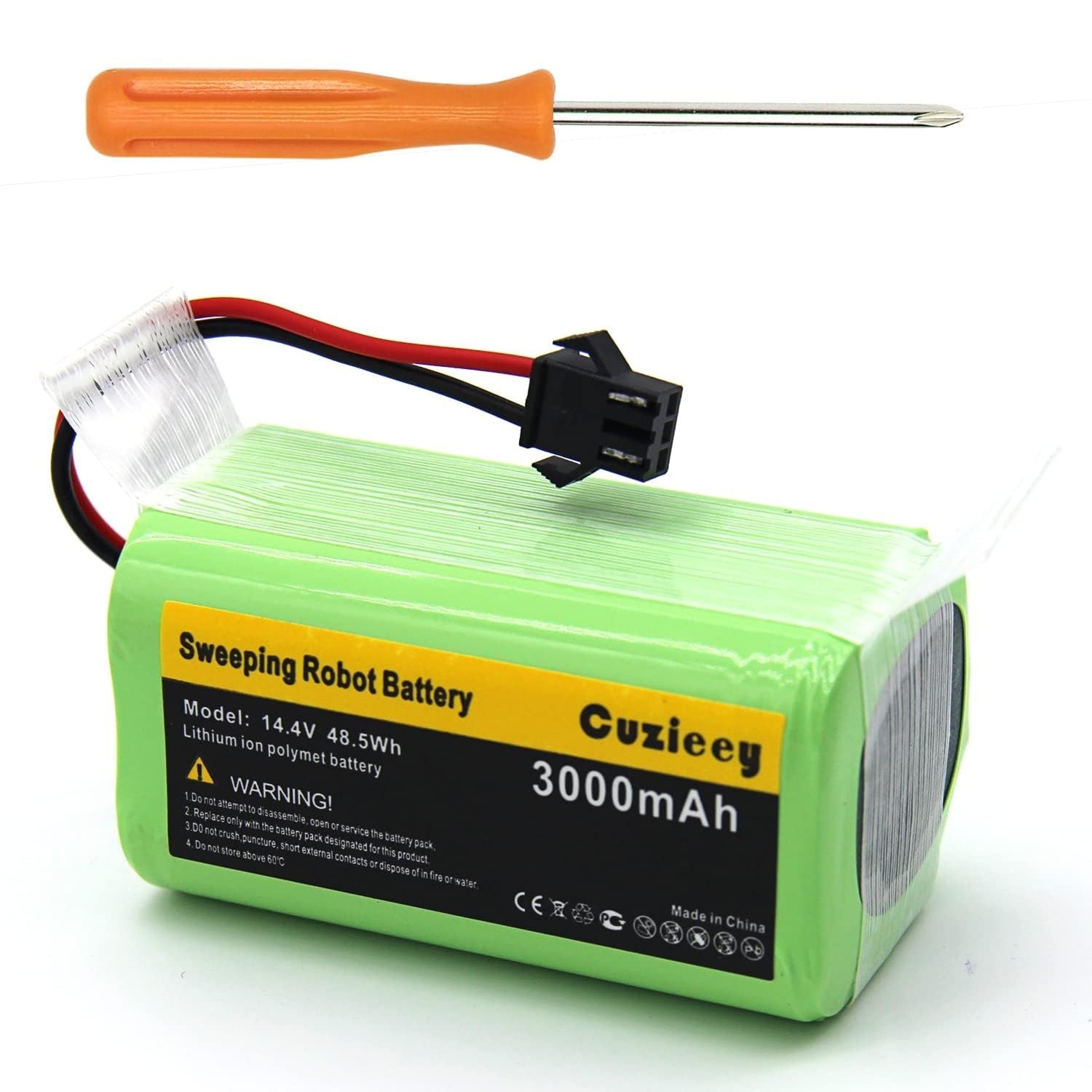Replacement Battery for Robot Vacuums – 3000mAh, 120-180 Min Runtime, Compatible