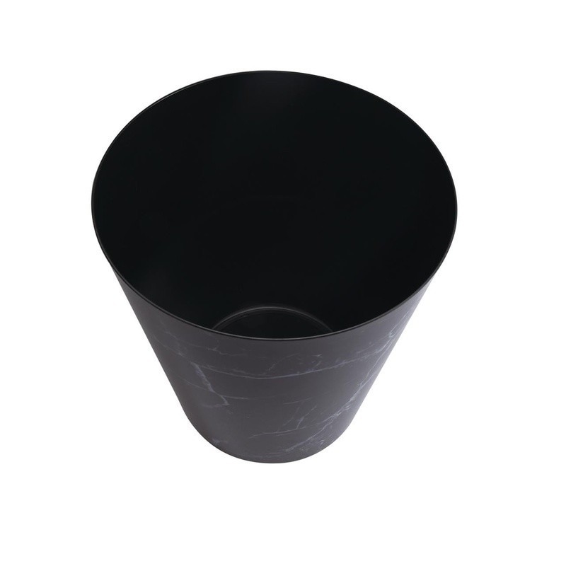 Office Trash Can 5 Gallon Marble Plastic Garbage Bin Modern Black Lightweight