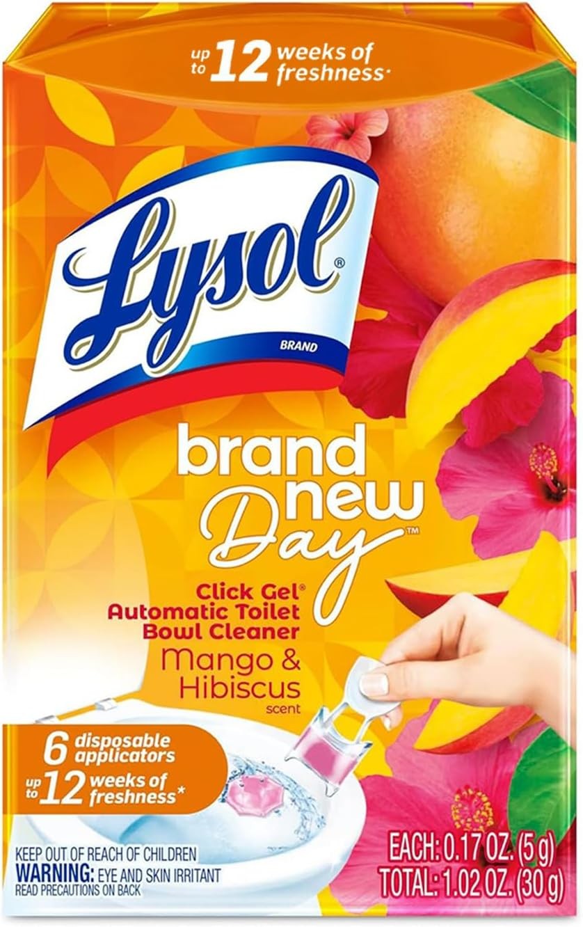 Lysol Click Gel Automatic Toilet Bowl Cleaner, Toilet Gel Stamp, Toilet 6 Count