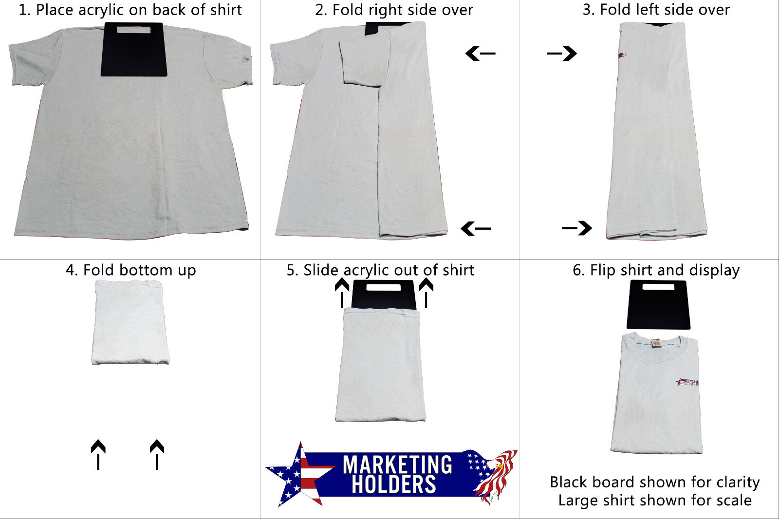 Folding Board Tile for Garments Shirt Laundry Helper White Acrylic 8.5″ x 12″