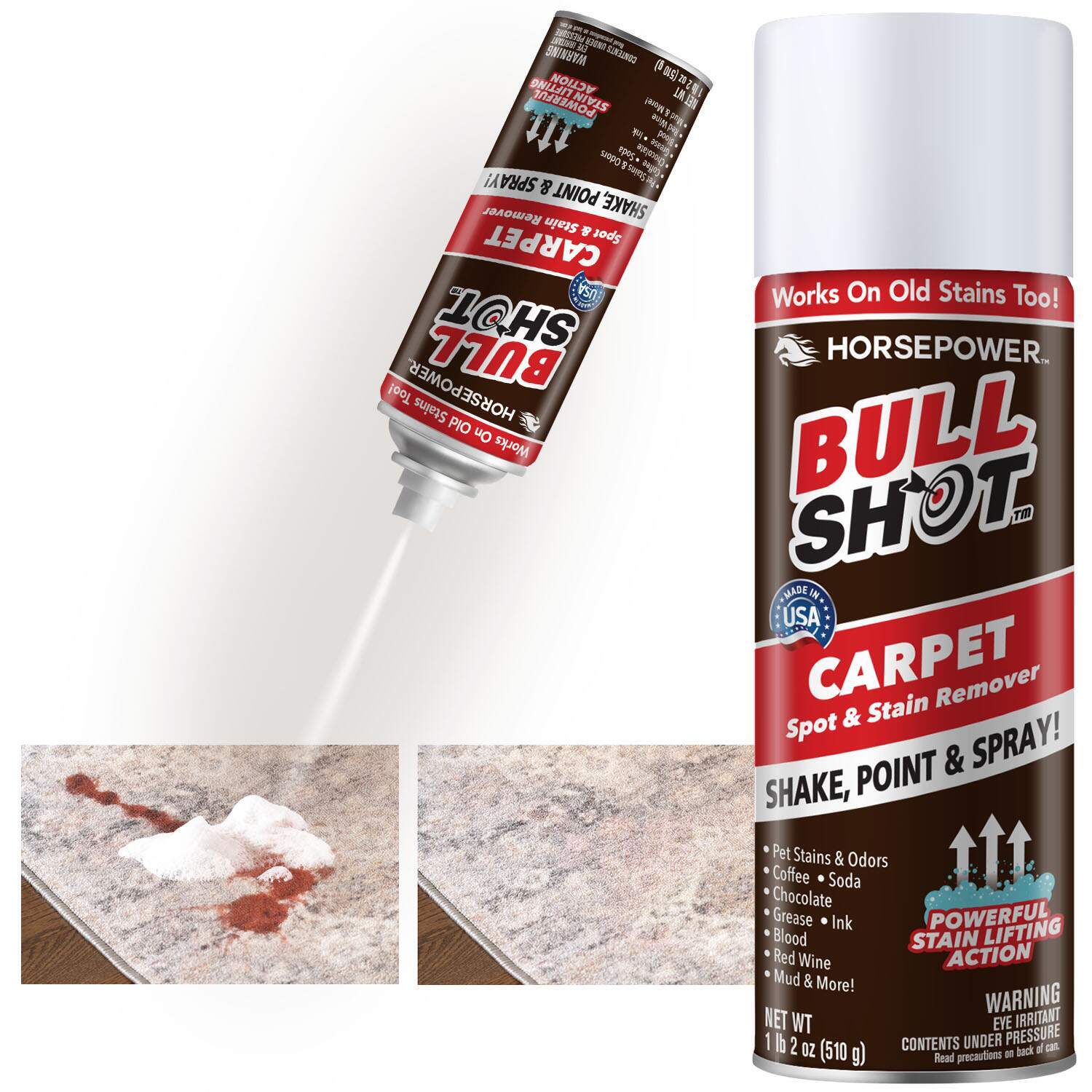 Horsepower Bull Shot Carpet Stain Remover, AS-SEEN-ON-TV,