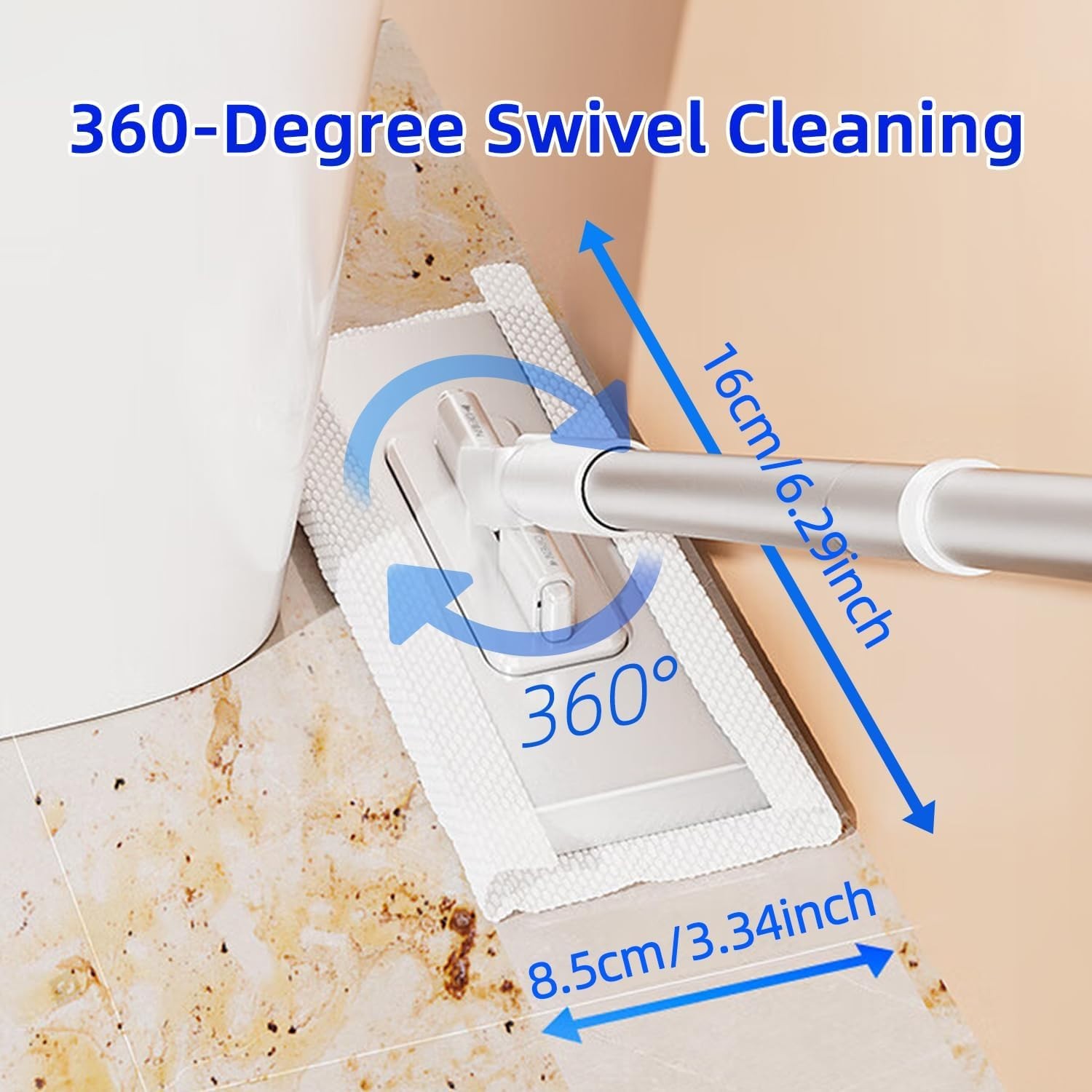 KZKR Snap Grip Mini Mop, No-Touch Disposable Lazy Mop, Easy Mopping Flat Dust Mo