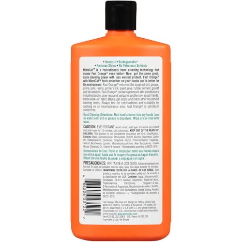 Fast Orange Smooth Lotion Hand Cleaner 15 Fl Oz Waterless Citrus Formula