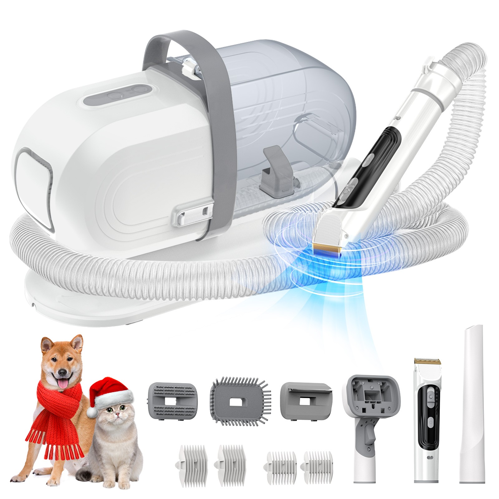 AUOSHI Wireless Pet Grooming Vacuum, 13000Pa, Low Noise, 5-in-1 Kit, 2.5L