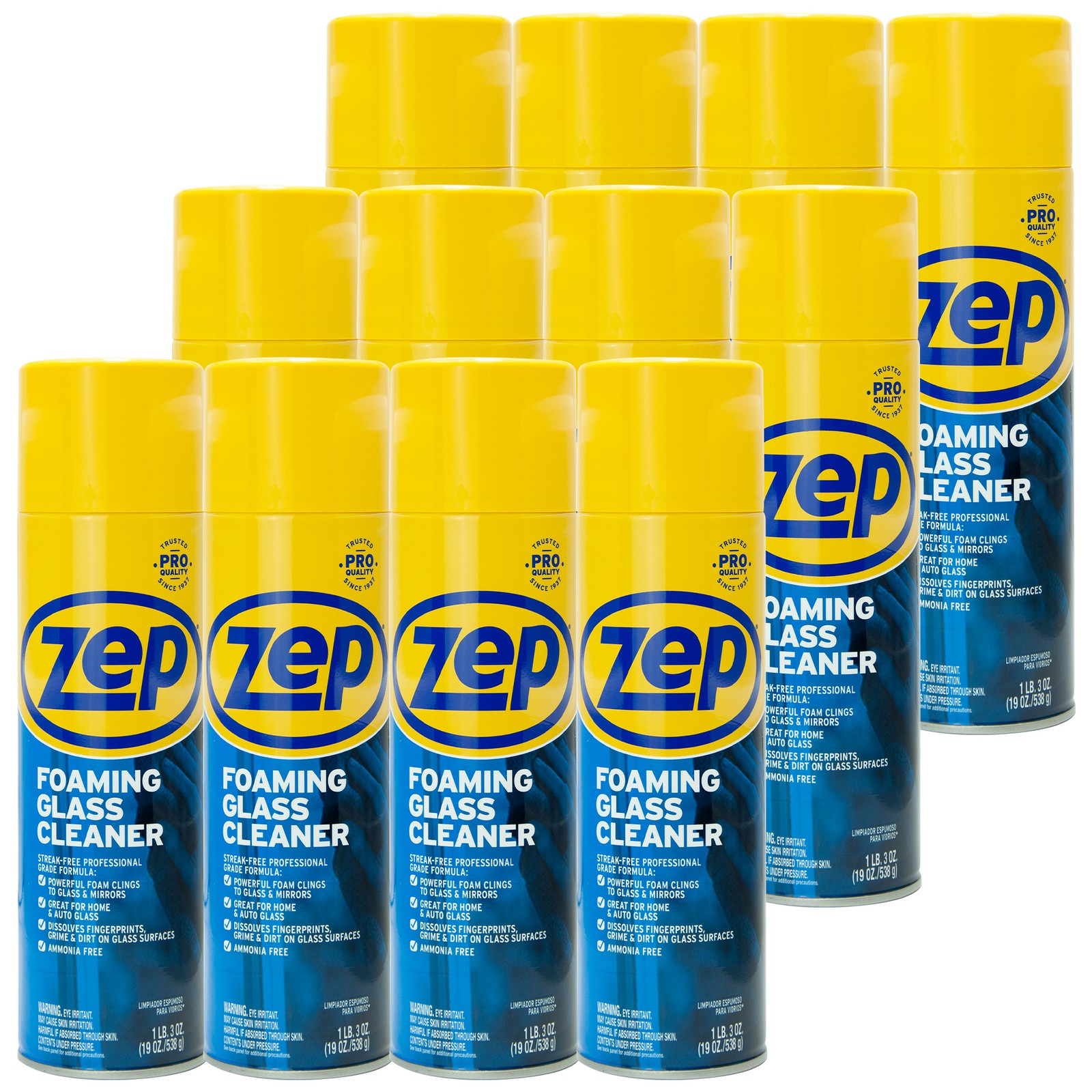 Zep Foaming Glass Cleaner – 19 oz (Case of 12) ZUFGC19