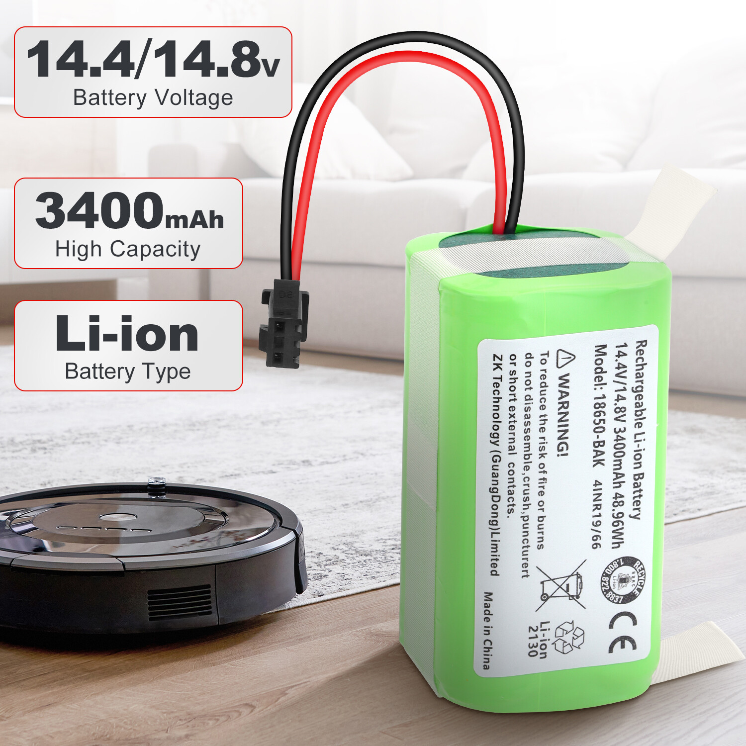 3400mAh Battery For Eufy RoboVac 11 11C 11S Max 12 15T 15C Max,25C,30,30C 35C