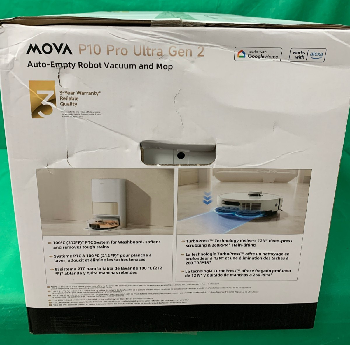 Mova P10 Pro Ultra Gen 2 Robot Vacuum and Mop – White (RLP55SE) NEW
