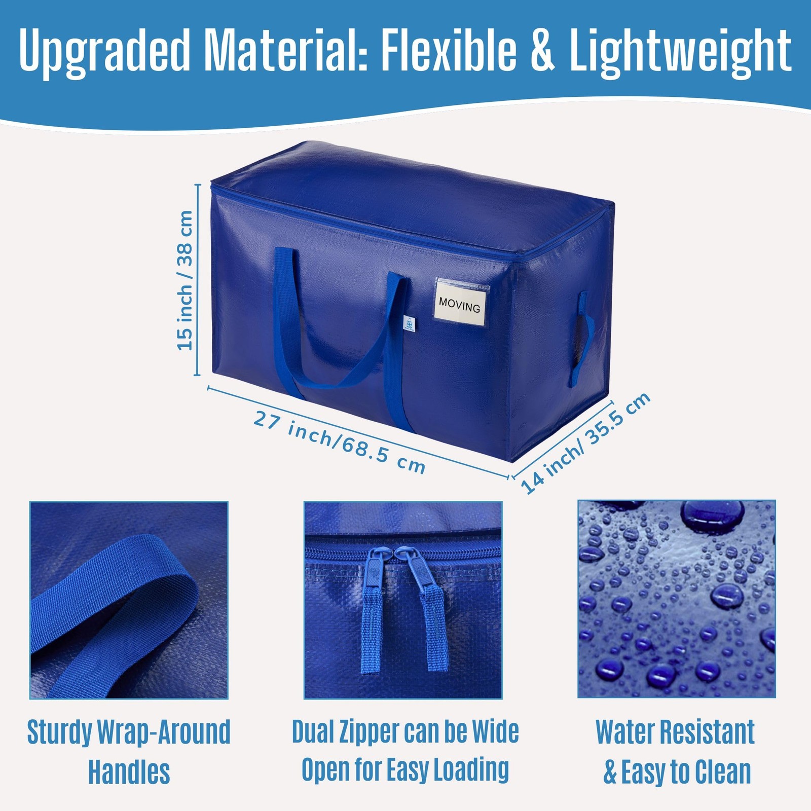 16 Pack Heavy Duty Moving Bags, 90L Extra Large Moving Boxes Alternative, 50l…