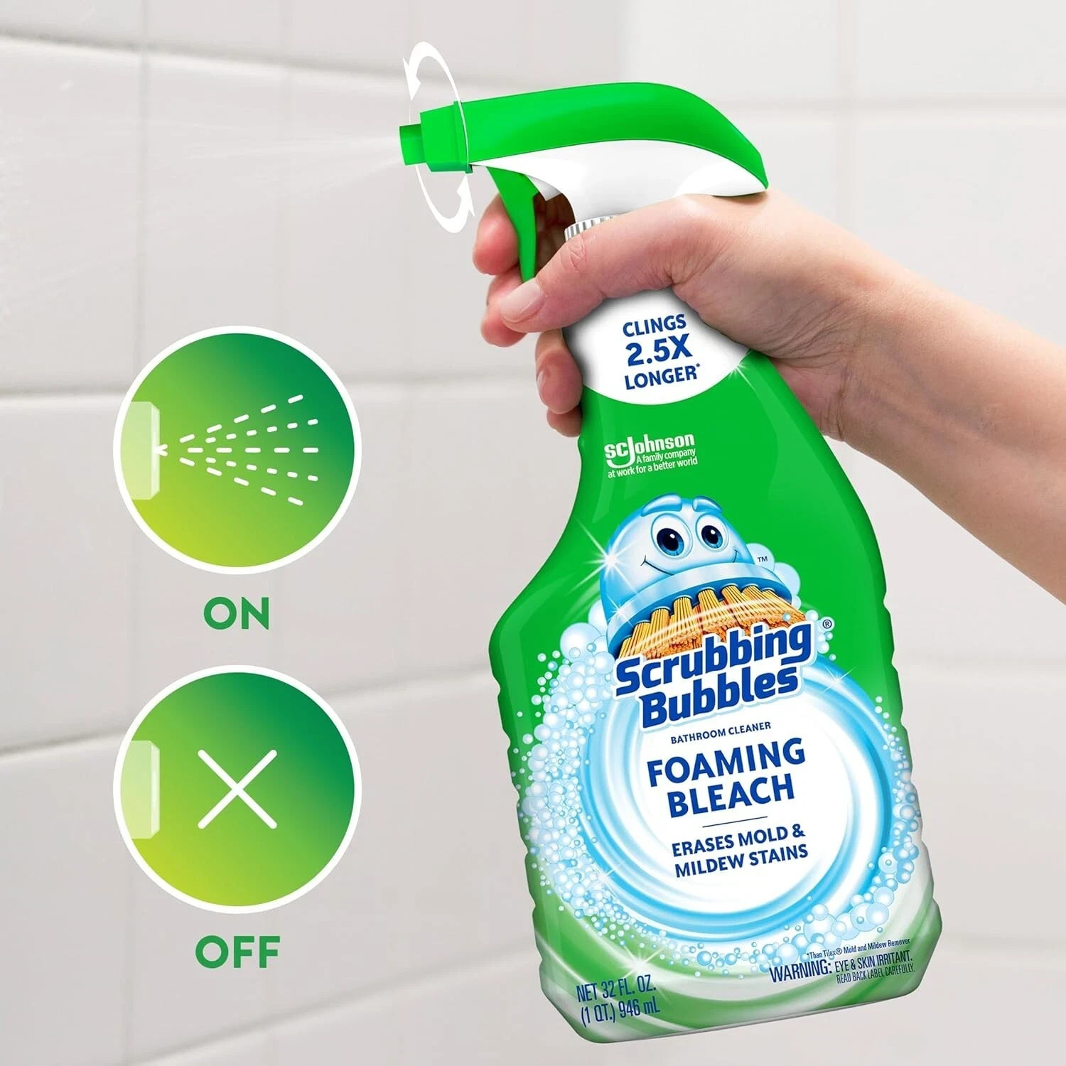 Scrubbing Bubbles Foaming Bleach Bathroom Cleaner, 32oz Spray – (Pack of 2)