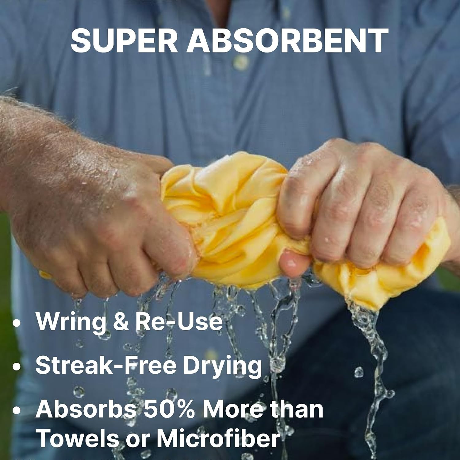 The Absorber Large 17″ X 27″, Assorted Colors, 1-Side-Textured, 2-Towel Pack –