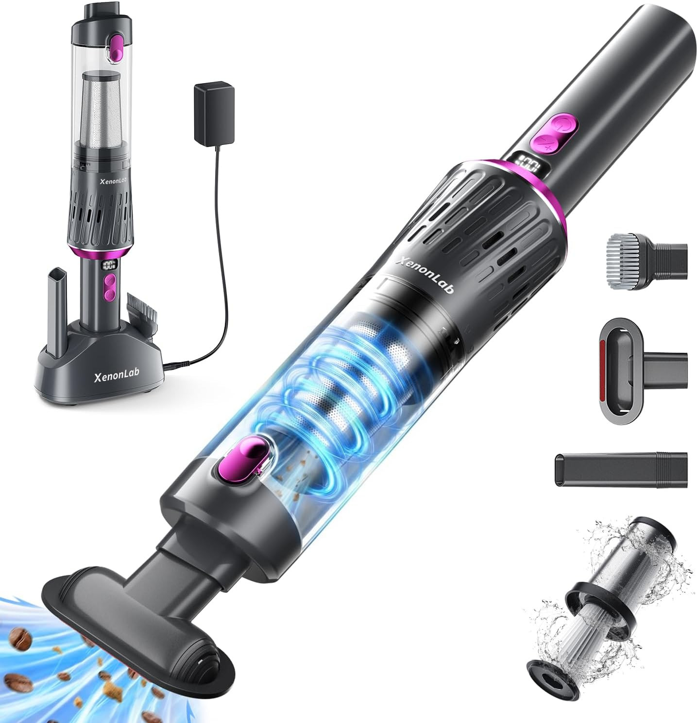 Handheld Vacuum Cordless 25000Pa Car Vacuum 3-in-1 Handheld Vacuum, Includes Sma