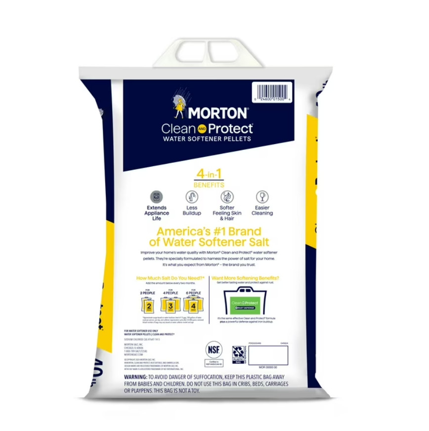 (2 pack) Morton Clean and Protect Water Softener Salt Pellets, 40 lb