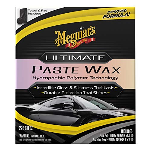 Meguiars Ultimate Paste Wax 8Oz Improved Formula Long Lasting Protection Shine