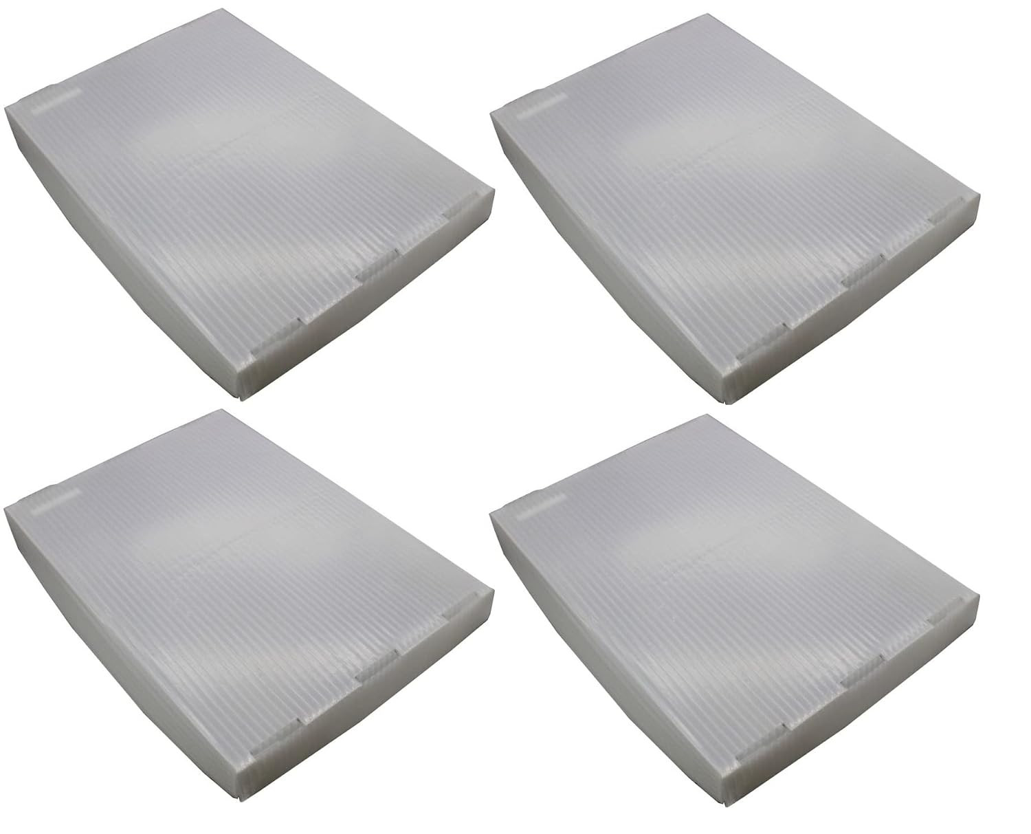 Plastic Postal Tote Lids 4 Pack 19×13.5×1.75 in Stackable Translucent Cover