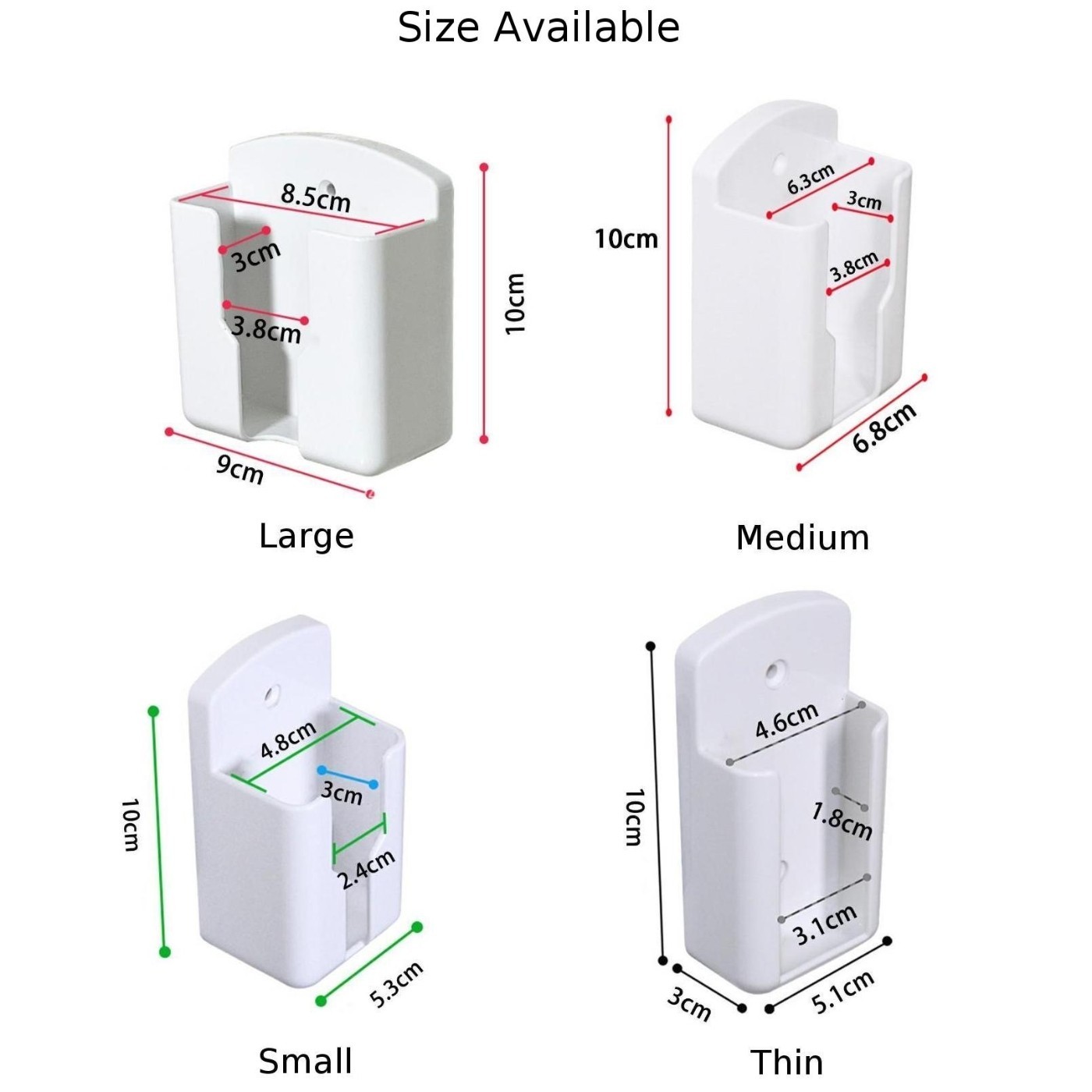 Universal-White Air-Conditioner Remote Control Holder Wall-Mounted Box Storage
